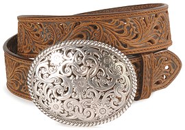 Tony Lama Floral Filigree Ladies Belt